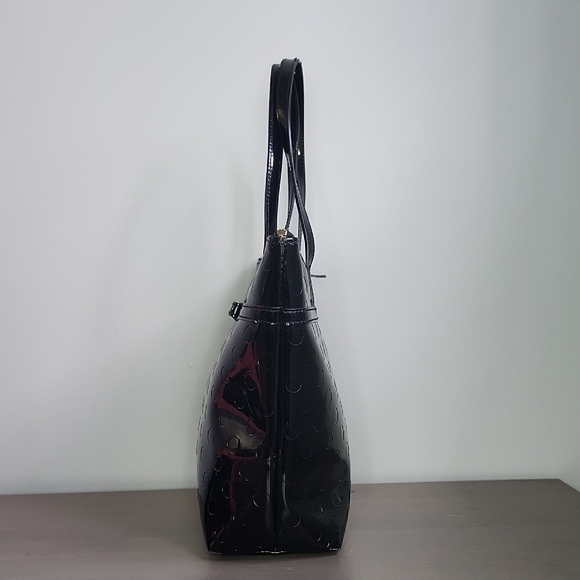 KATE SPADE Black Jeralyn Camellia street patent leather polka dot tote bag - Picture 3 of 14